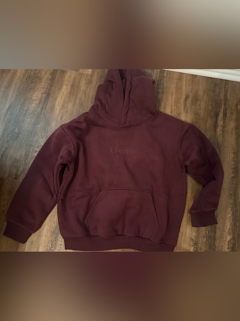 Youth L maroon comfrt hoodie